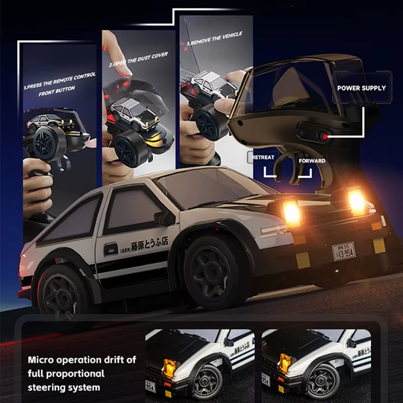 Mini AE86 RC Drift Car – High Speed Remote Racing Toy with Lights