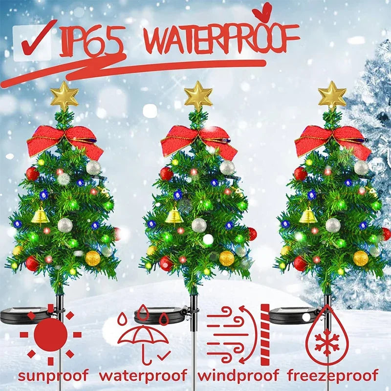 Solar LED Christmas Tree Lights – Waterproof Outdoor Garden Decor