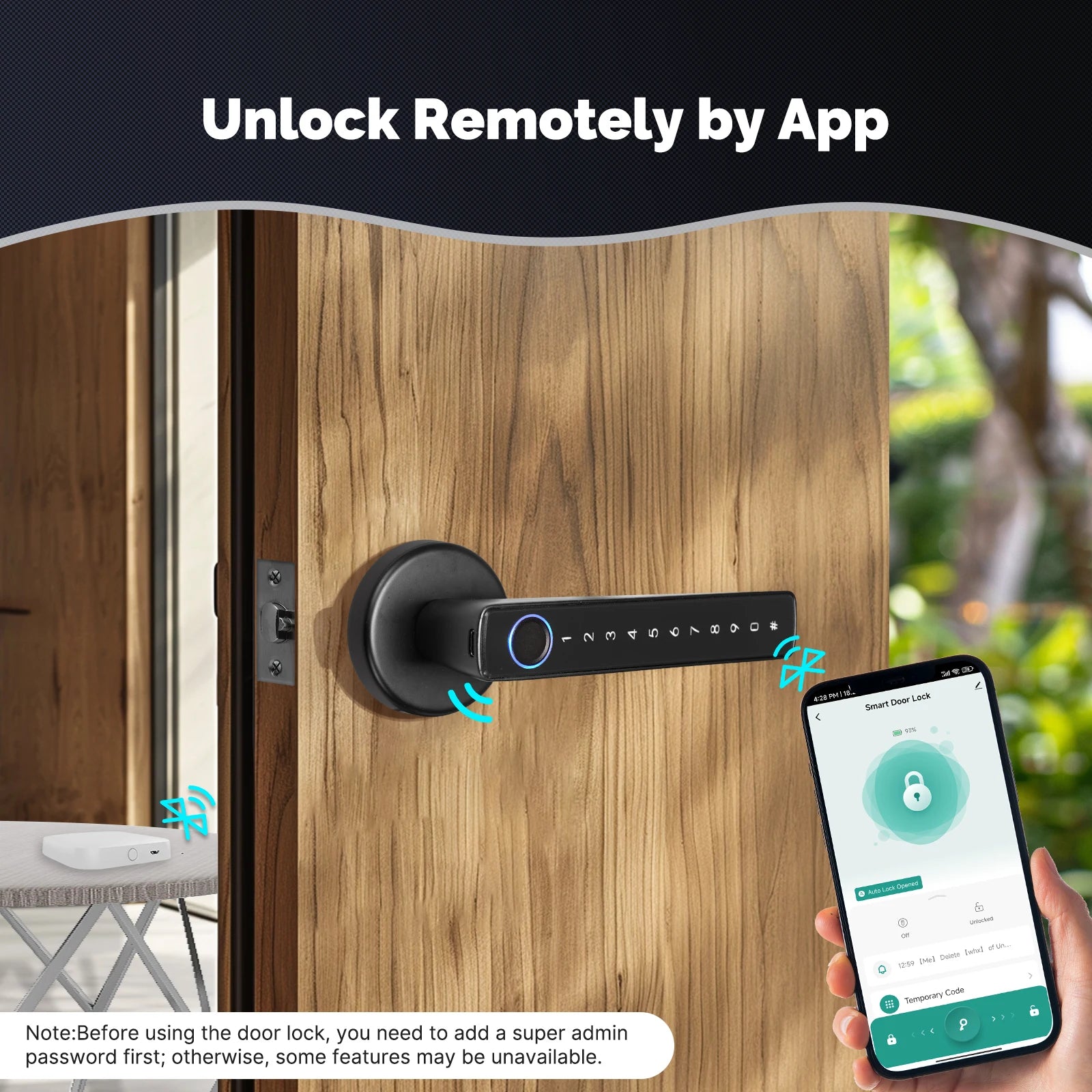 Tuya Smart Door Lock – Fingerprint, Passcode & App Control for Home & Office