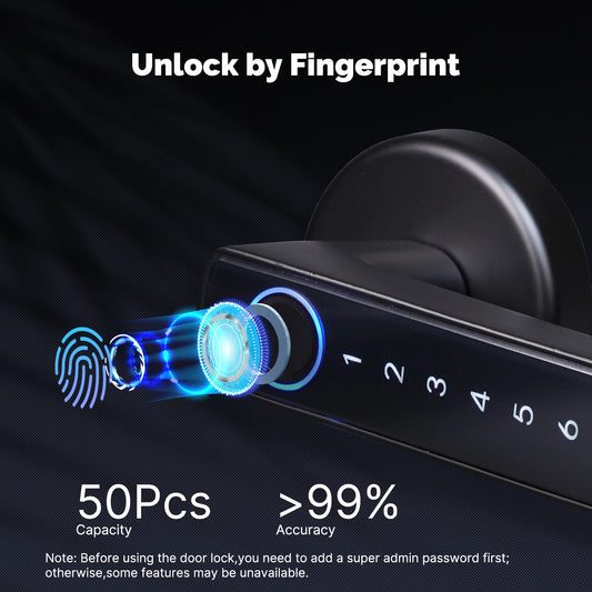 Tuya Smart Door Lock – Fingerprint, Passcode & App Control for Home & Office