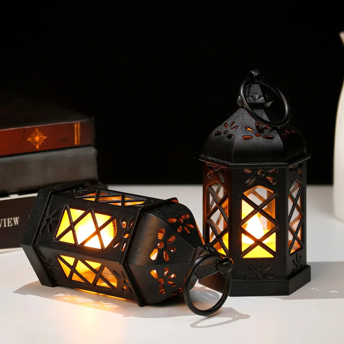 Retro Hexagonal LED Lamp – Cozy Wind-Candle Glow for Home & Gifts🕯️✨