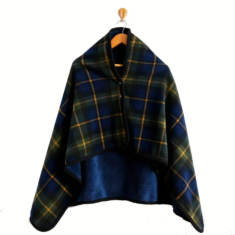 Wearable Flannel Blanket – Soft Shawl for Office & Lazy Days