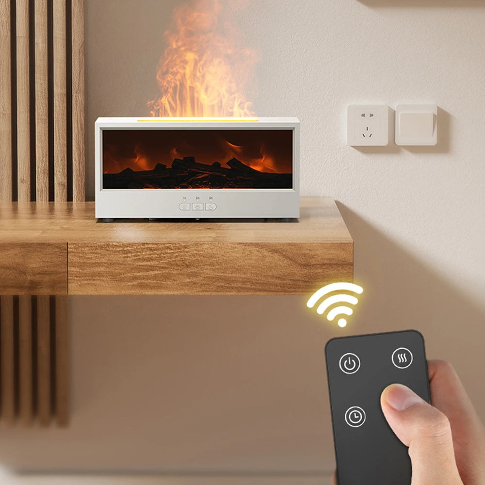 Simulation Fireplace Flame Air Humidifier USB Aroma Essential Oil Diffuser for Home Room Fragrance Electric Aromatherapy Difusor