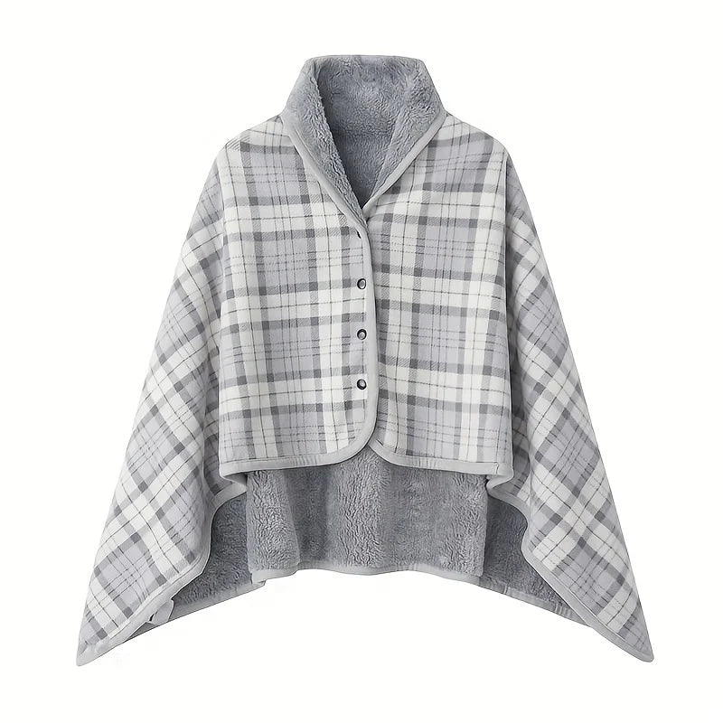 Wearable Flannel Blanket – Soft Shawl for Office & Lazy Days