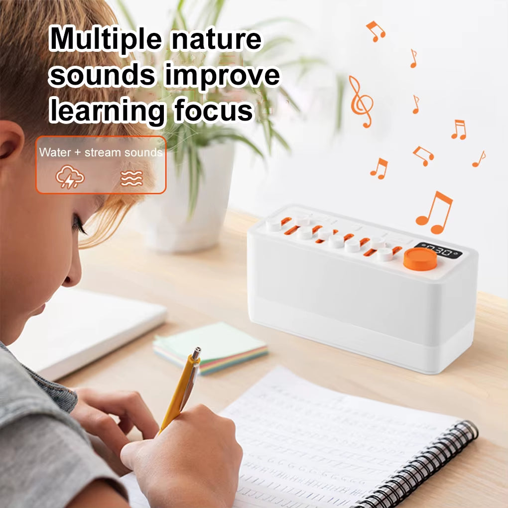 Smart Sleep Aid Speaker RGB 12 Colors Night Light with 8 Nature Sounds White Noise Sleep Machine Bluetooth-Compatible Speaker