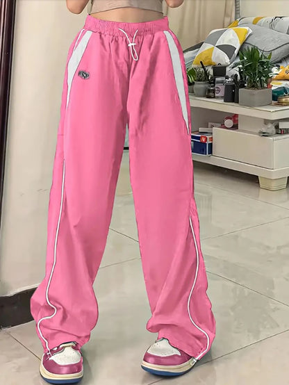 Women Baggy Harajuku Cargo Pants Streetwear Hip Hop Wide Leg Pant Parachute Sweatpants Techwear Joggers Oversized Y2K Trousers