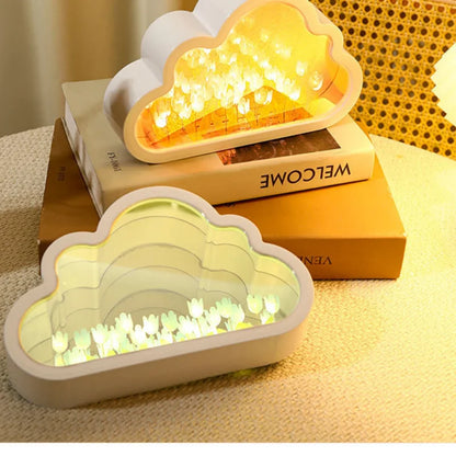 Handmade Tulip Cloud Lamp – Dreamy LED Night Light for Cozy Decor