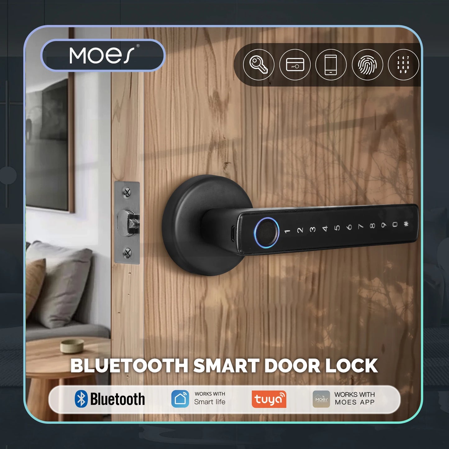 Tuya Smart Door Lock – Fingerprint, Passcode & App Control for Home & Office