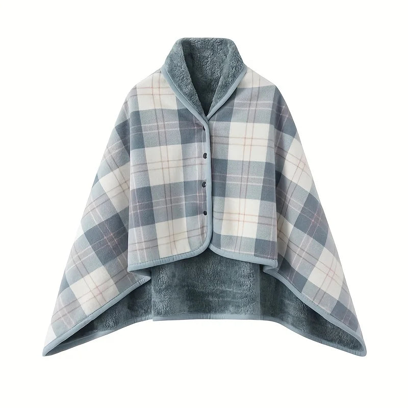 Wearable Flannel Blanket – Soft Shawl for Office & Lazy Days