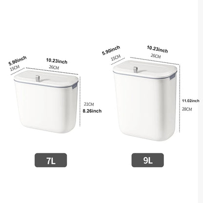 Wall-Mounted Bathroom Trash Can – Slim, Waterproof Bin with Lid