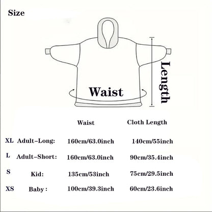Giant Fleece Hoodie Blanket – Unisex Oversized Pullover for Winter