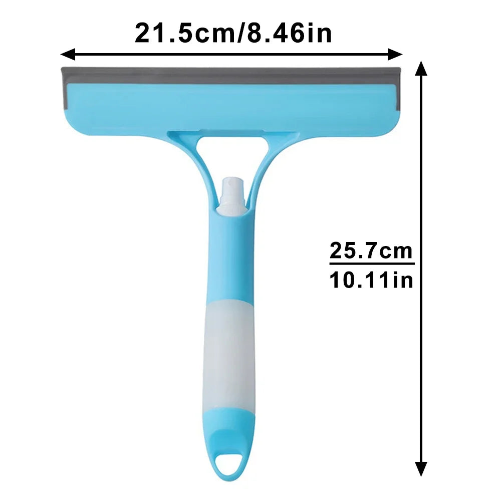 3-in-1 Window Cleaner – Squeegee, Spray & Microfiber Scrub Tool