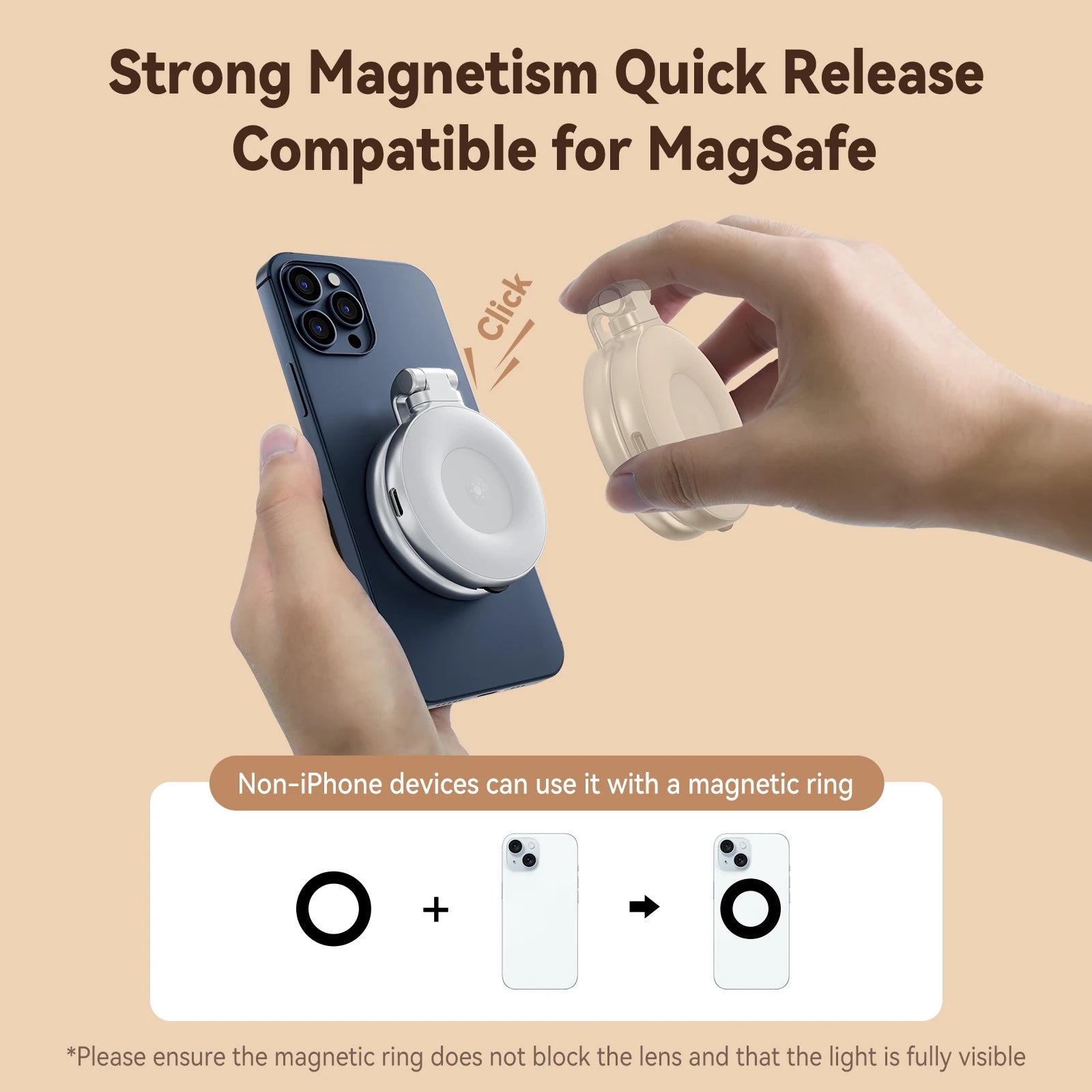 Mini Magnetic Selfie Ring Light – Clip-On Glow for Perfect Shots Anywhere