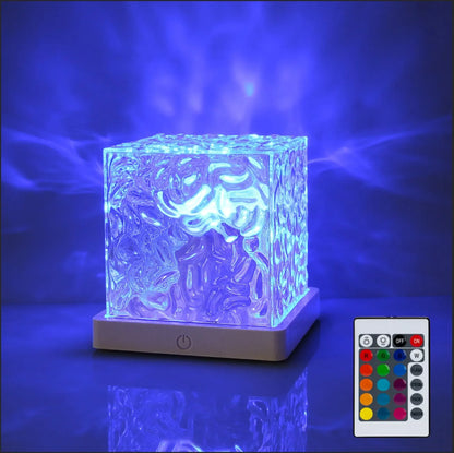 Ocean Ripple Projector Lamp – 16-Color Rotating Night Light for Dreamy Decor 🌊✨