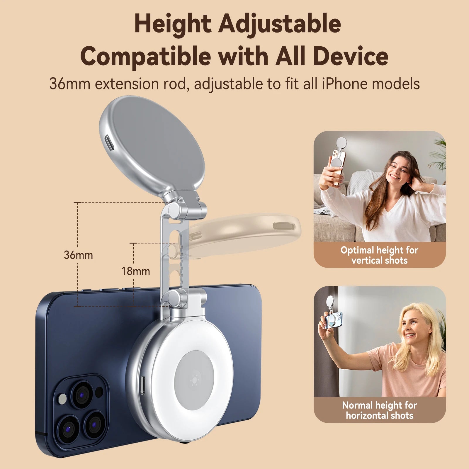Mini Magnetic Selfie Ring Light – Clip-On Glow for Perfect Shots Anywhere