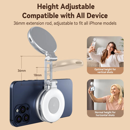 Mini Magnetic Selfie Ring Light – Clip-On Glow for Perfect Shots Anywhere